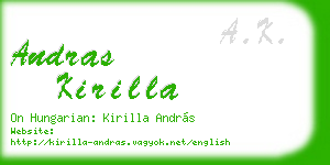 andras kirilla business card